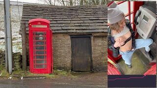 Brutális élvezés közterületen piros telefonfülkében lush távvezérelt rezgővel az angol vidéken