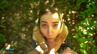 Tinédzser világos szőke kalandja közterületen: pov pippantás megtelített arccal a kockázatos együttlét után