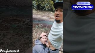 Nya lyuka vadul orálozza a hímvesszőt a folyóparton, majdnem lebuktunk