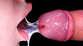 Kiszívta a farkam közelről! hosszú, érzéki élvezet játék és nyelvmunka gigászi spriccellel